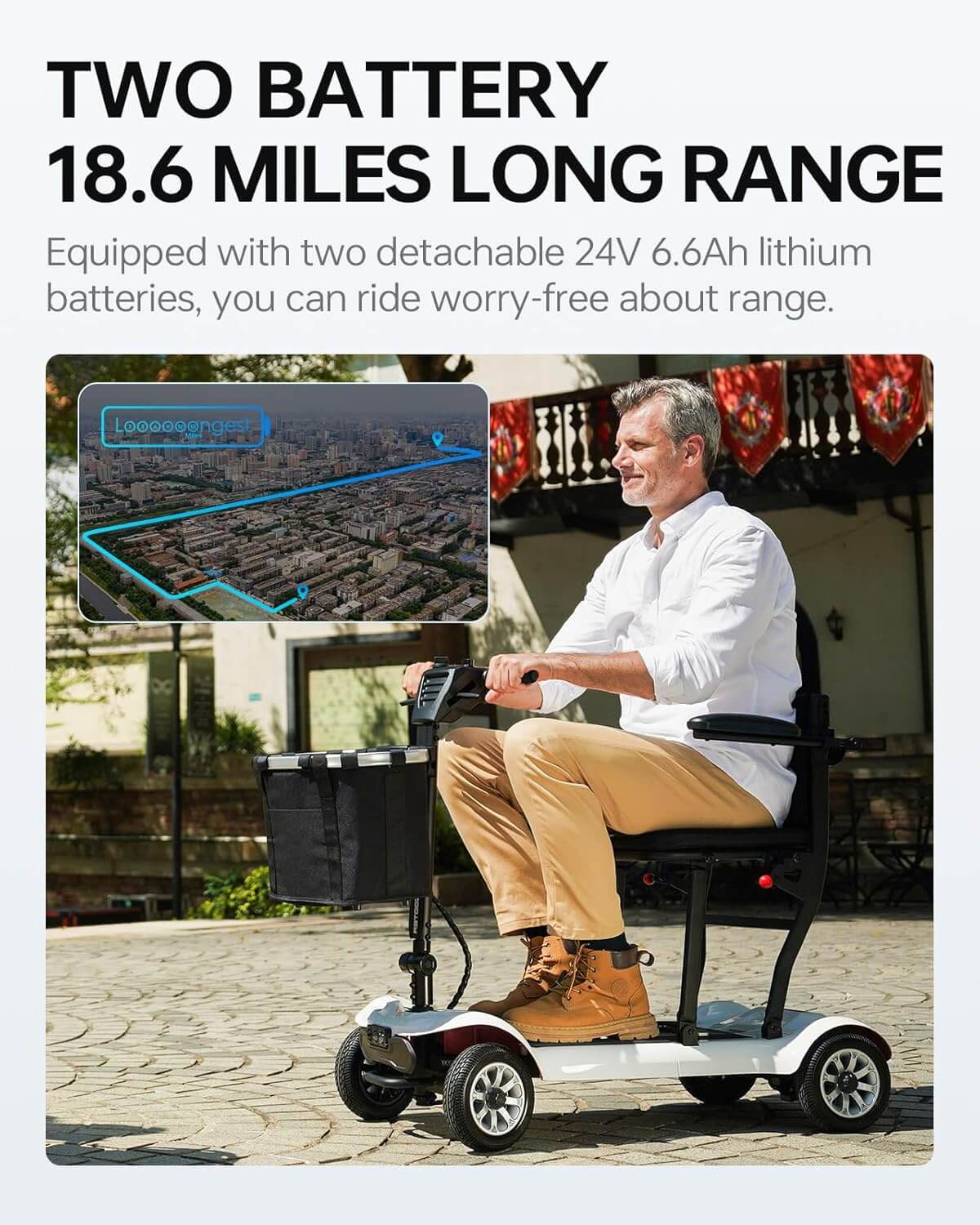 PAISEEC D3 Lightweight Foldable Electric Mobility Scooter, Airline Approved