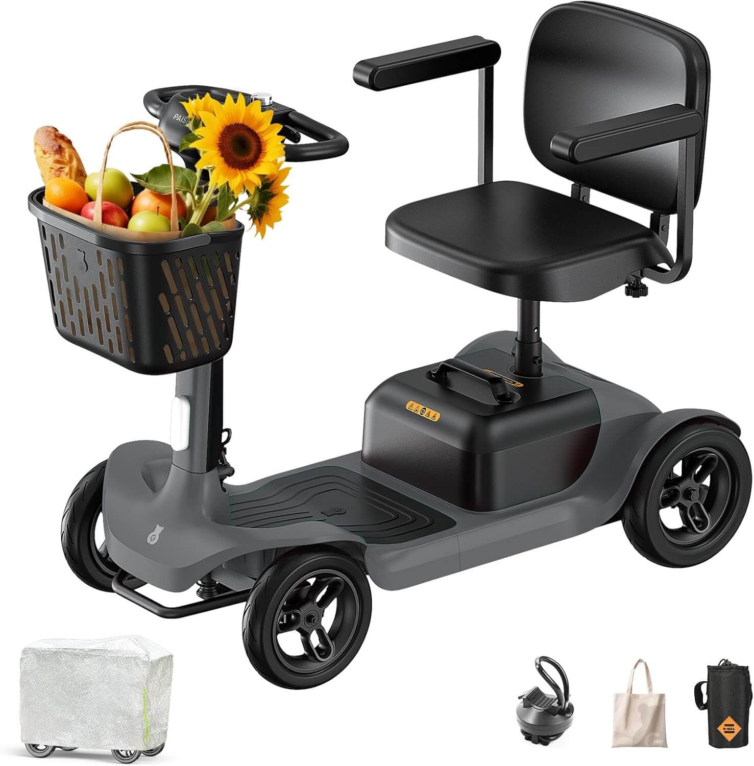 PAISEEC S1 Lightweight Electric Mobility Scooter, Swivel Seat