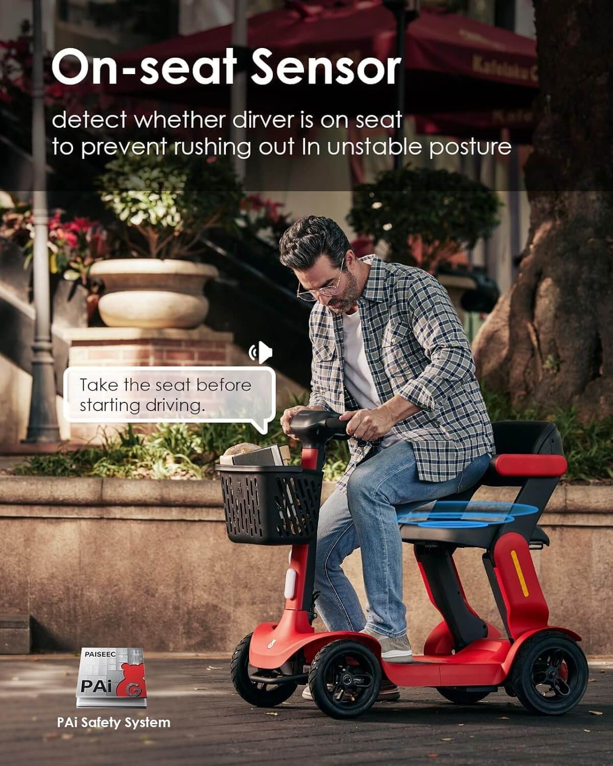 PAISEEC S3 Lightweight All-Terrain Folding Electric Mobility Scooter