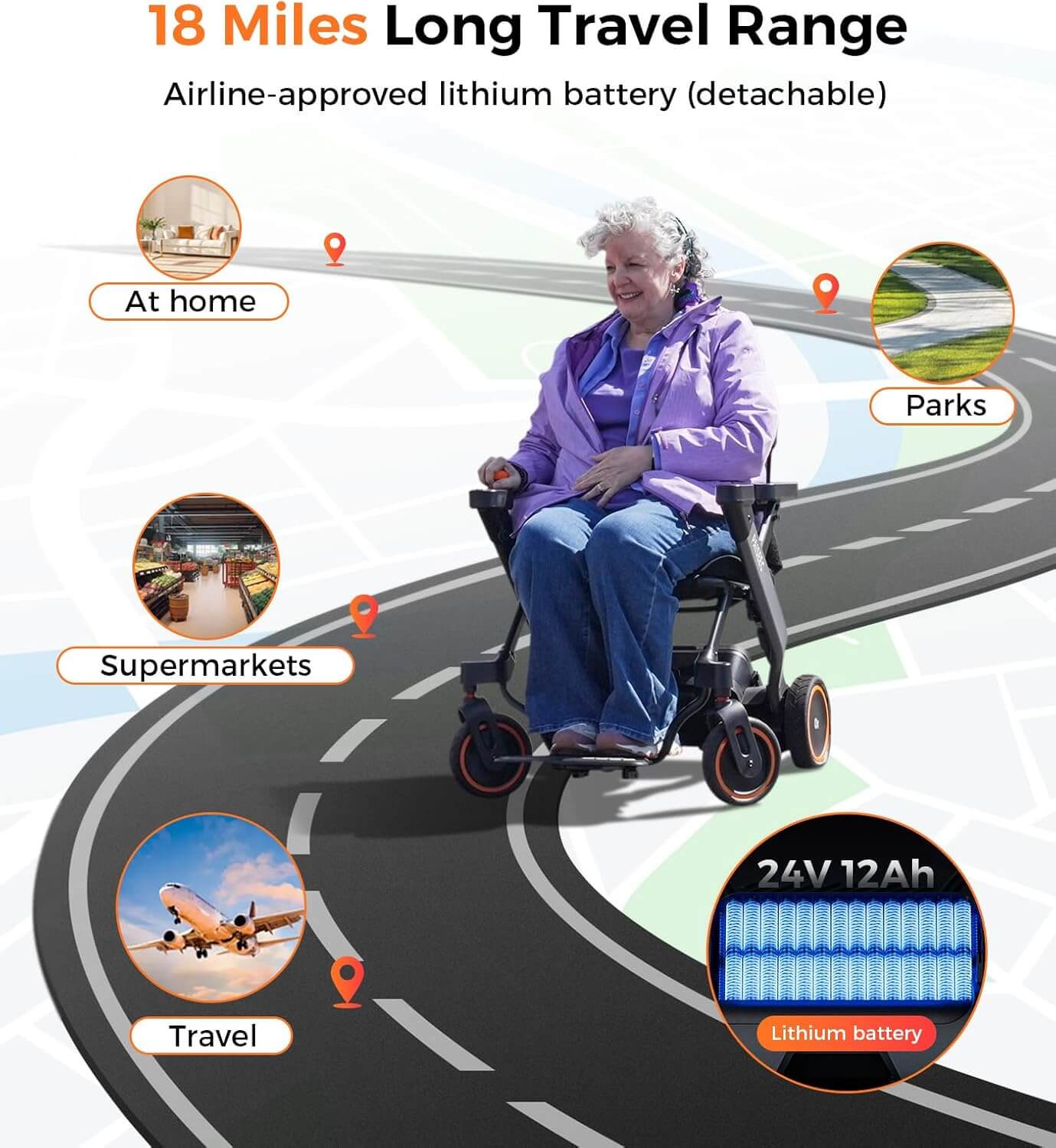 PAISEEC W1 Folding Electric Power Wheelchair Rollator Walker Combo