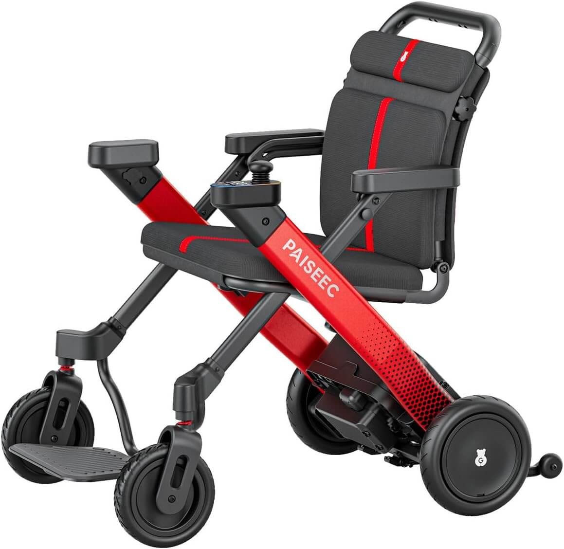 PAISEEC W1 Folding Electric Power Wheelchair Rollator Walker Combo ...