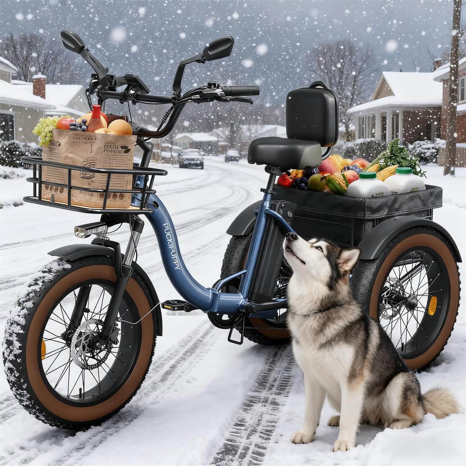 PUCKIPUPPY ALASKAN 48V 960W Folding Fat Tire Electric Trike