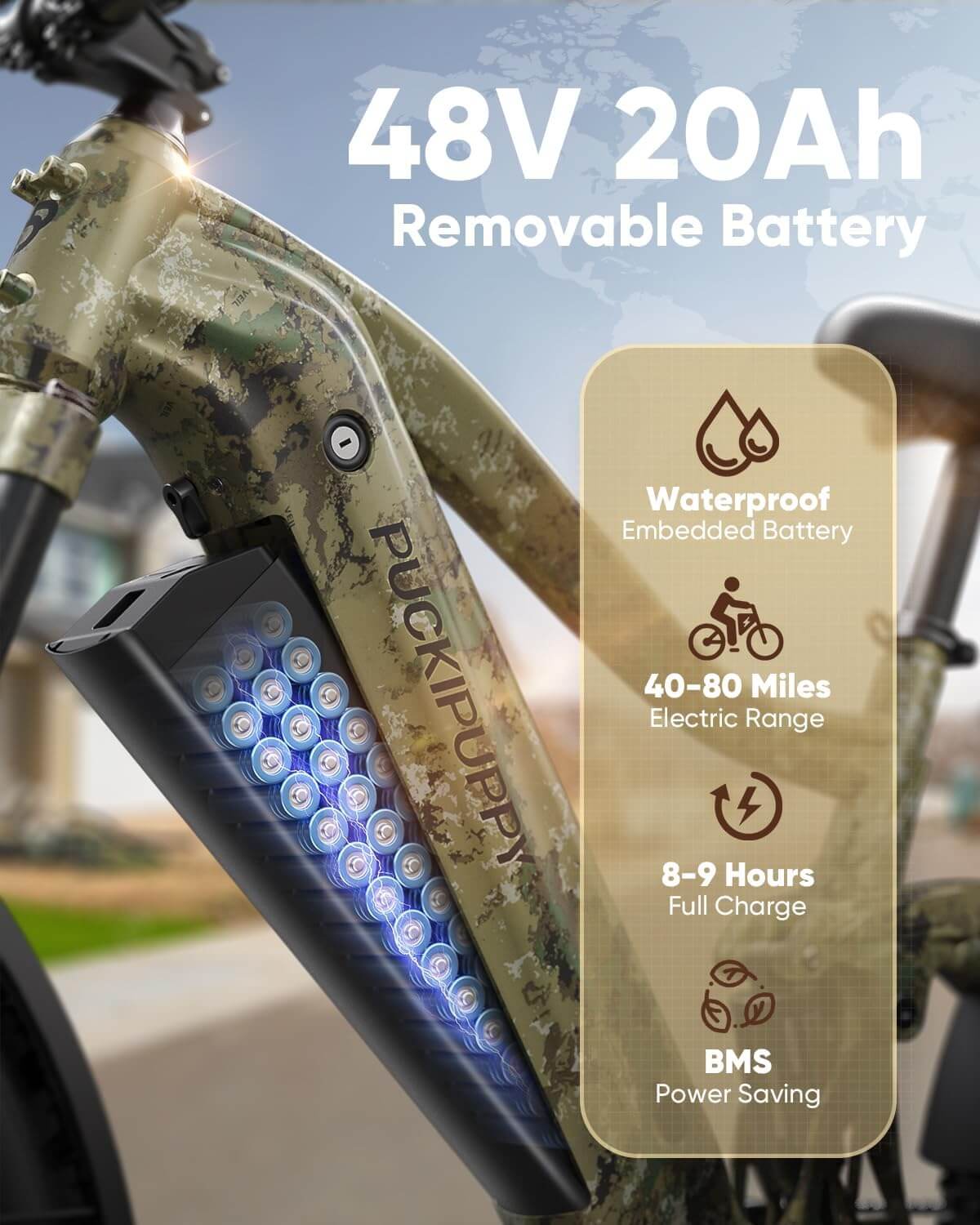 PUCKIPUPPY BOXER 960W 48V 26" 7 Speed Fat Tire Electric Bike