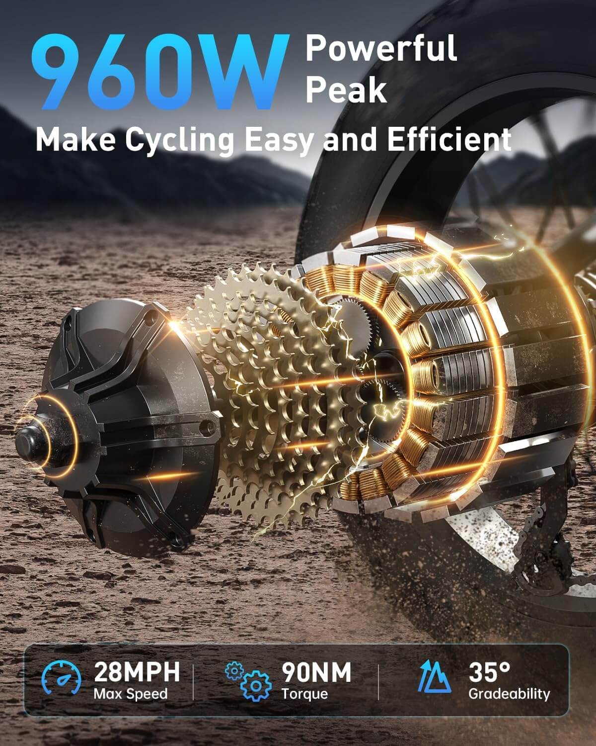 PUCKIPUPPY CORGI 960W 48V 20" 7 Speed Fat Tire Electric Mountain Bike