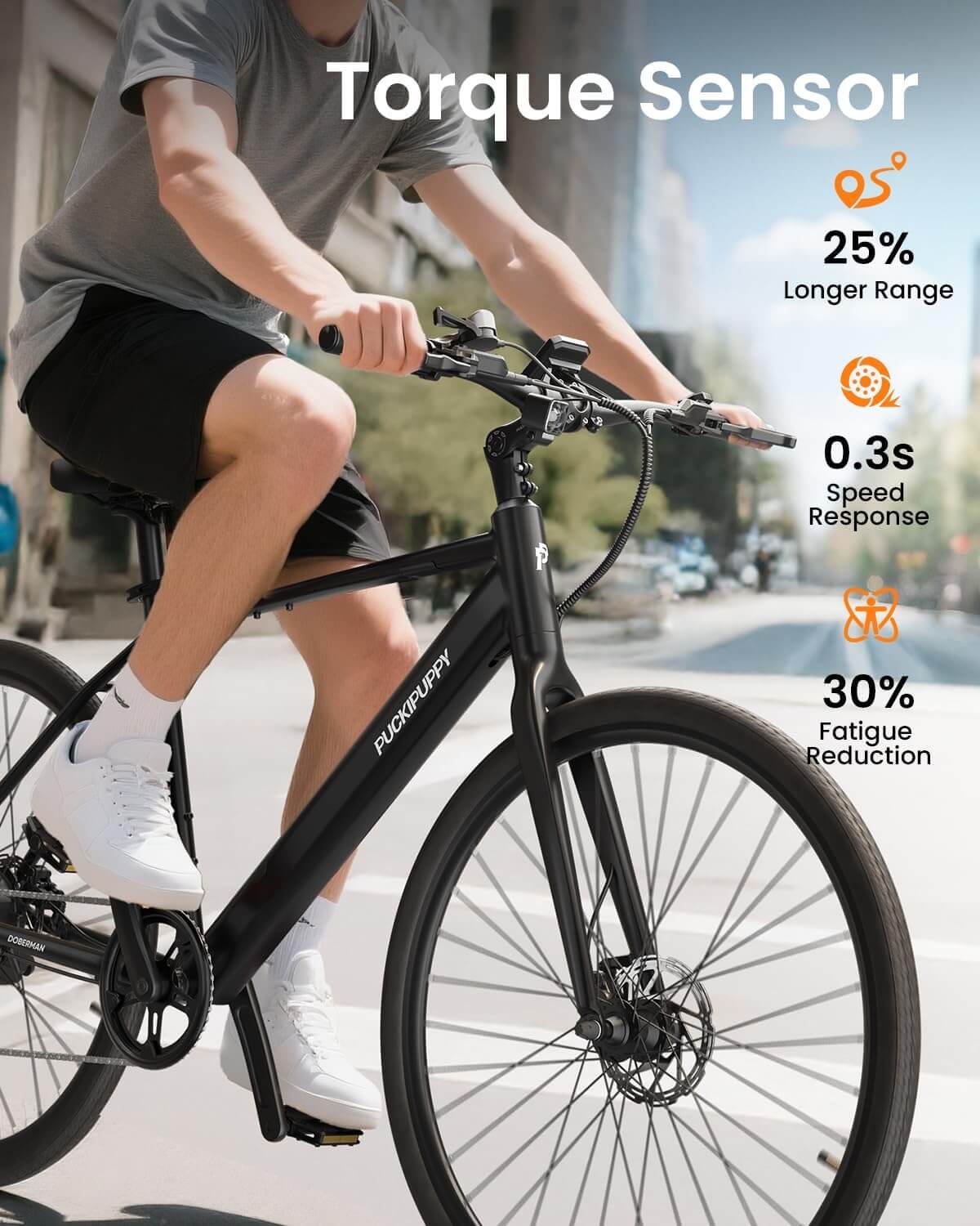 PUCKIPUPPY DOBERMAN 600W 28" 7 Speed Electric Bike