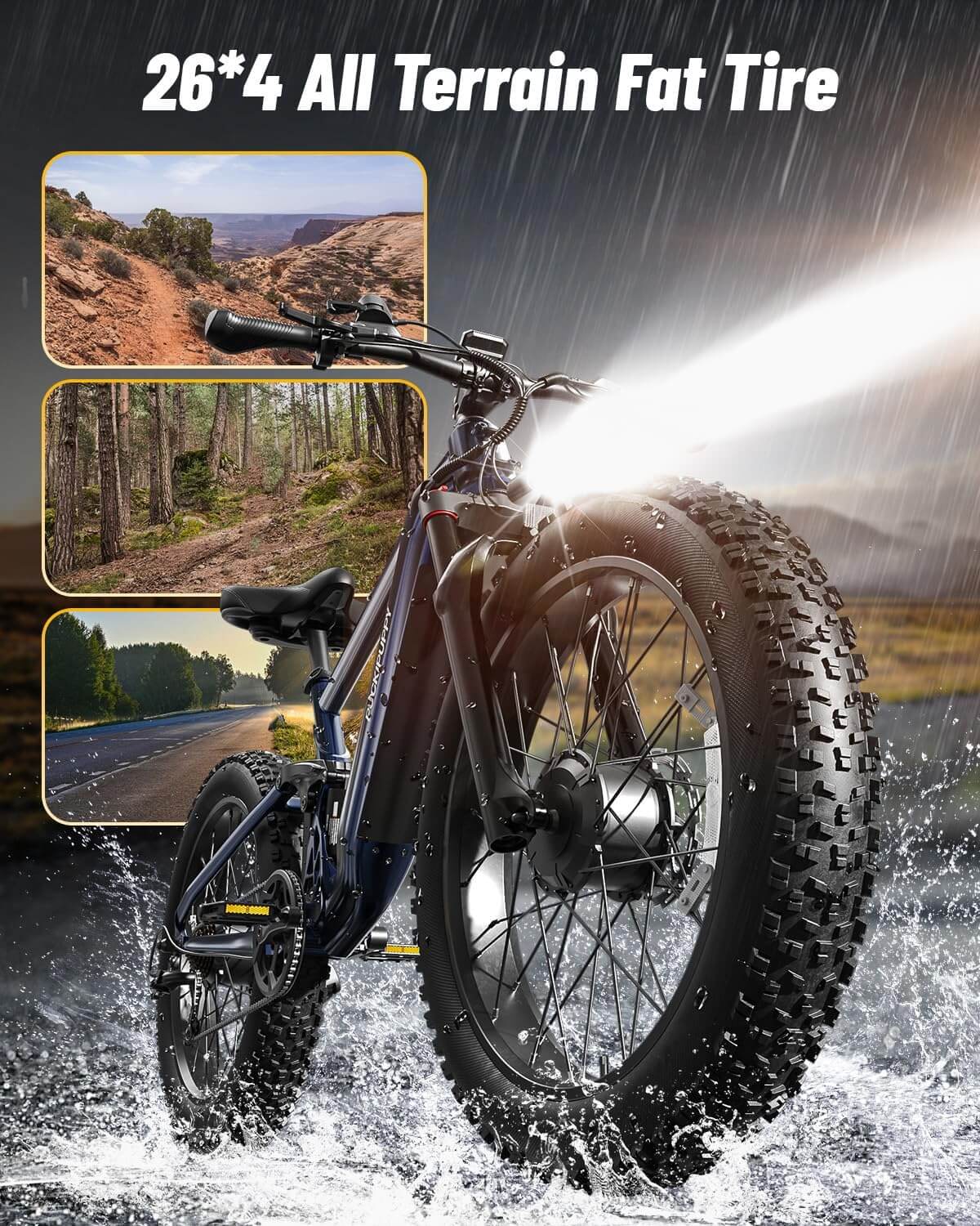 PUCKIPUPPY GOLDEN RETRIEVER PRO 1600W 48V Dual Motor Fat Tire Electric Bike