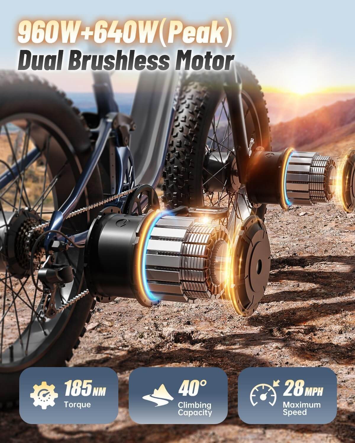 PUCKIPUPPY GOLDEN RETRIEVER PRO 1600W 48V Dual Motor Fat Tire Electric Bike
