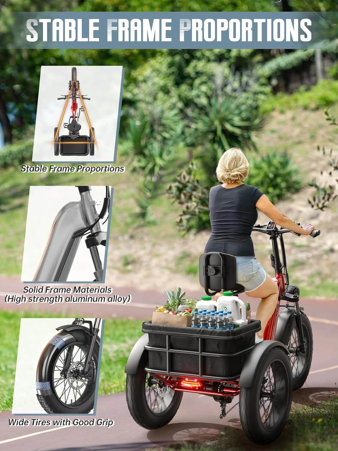 PUCKIPUPPY HUSKY PLUS 48V Dual Battery Fat Tire Electric Trike