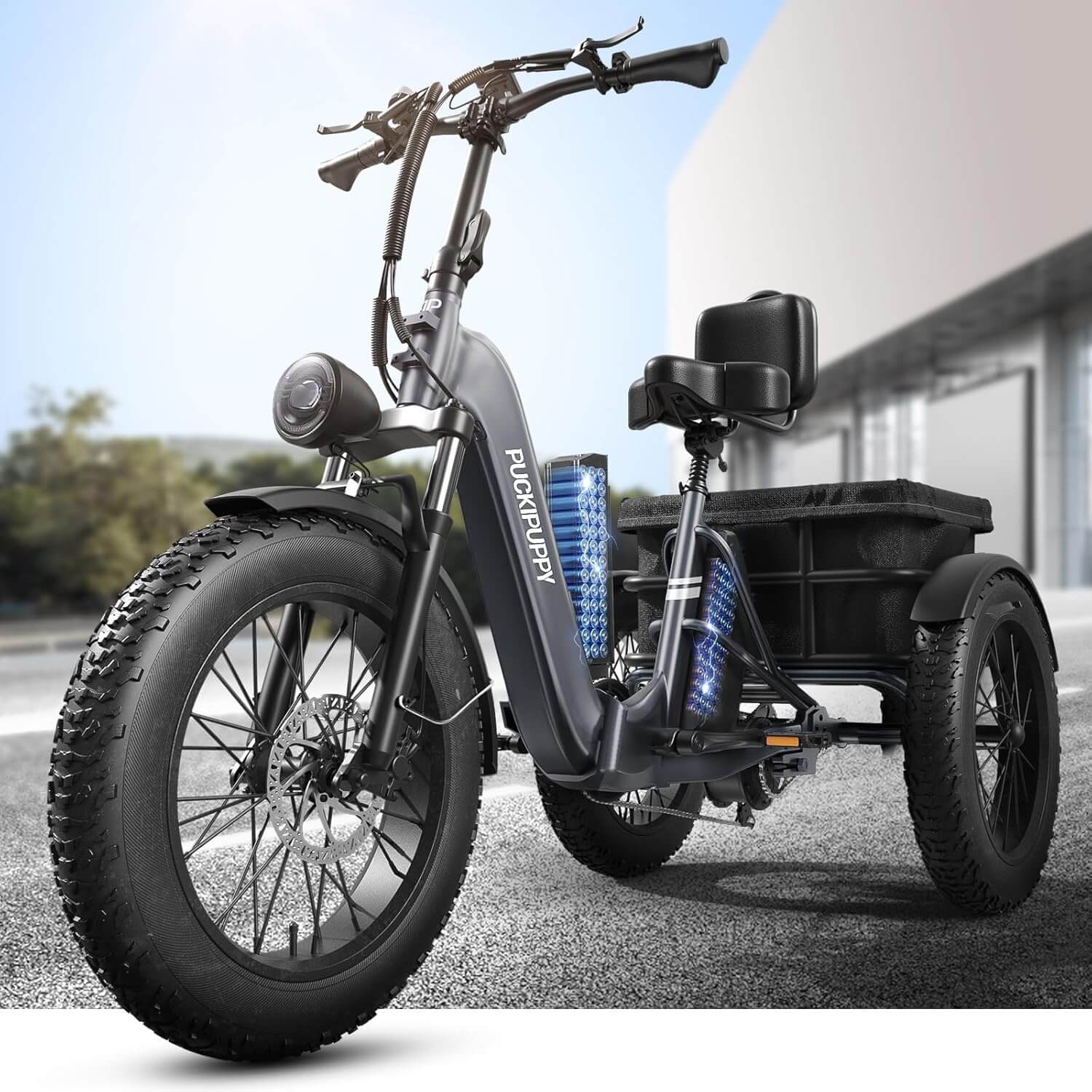 PUCKIPUPPY HUSKY PLUS 48V Dual Battery Fat Tire Electric Trike