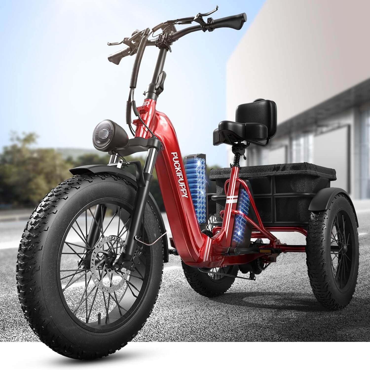 PUCKIPUPPY HUSKY PLUS 48V Dual Battery Fat Tire Electric Trike