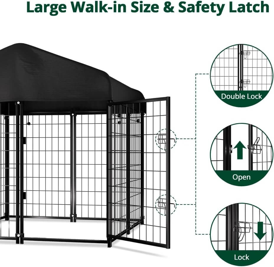 PawGiant Outdoor Dog Kennel with Roof