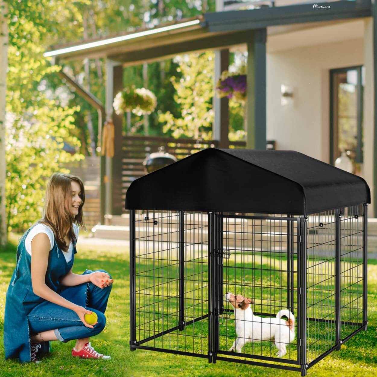 PawGiant Outdoor Dog Kennel with Roof