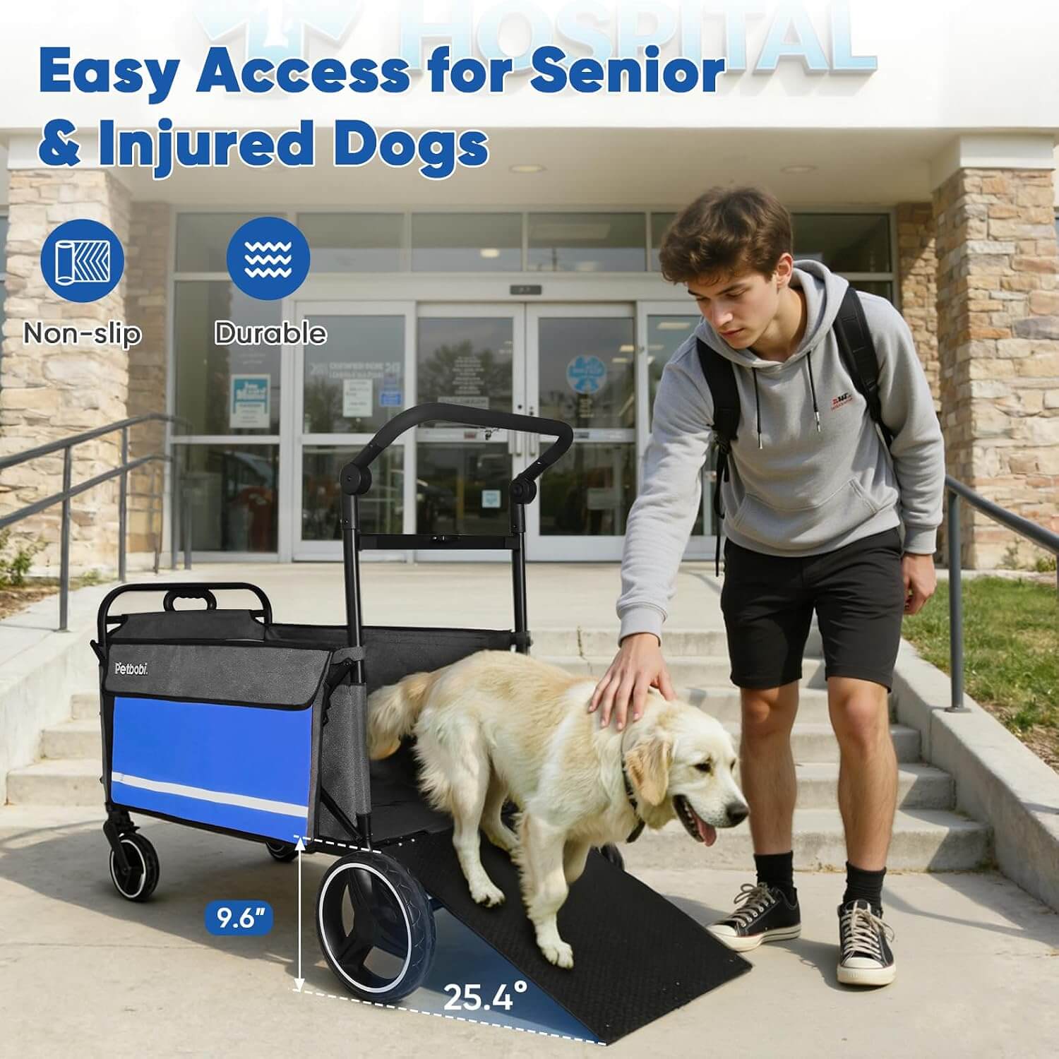 Petbobi 2-in-1 Push-Pull Dog Wagon Stroller