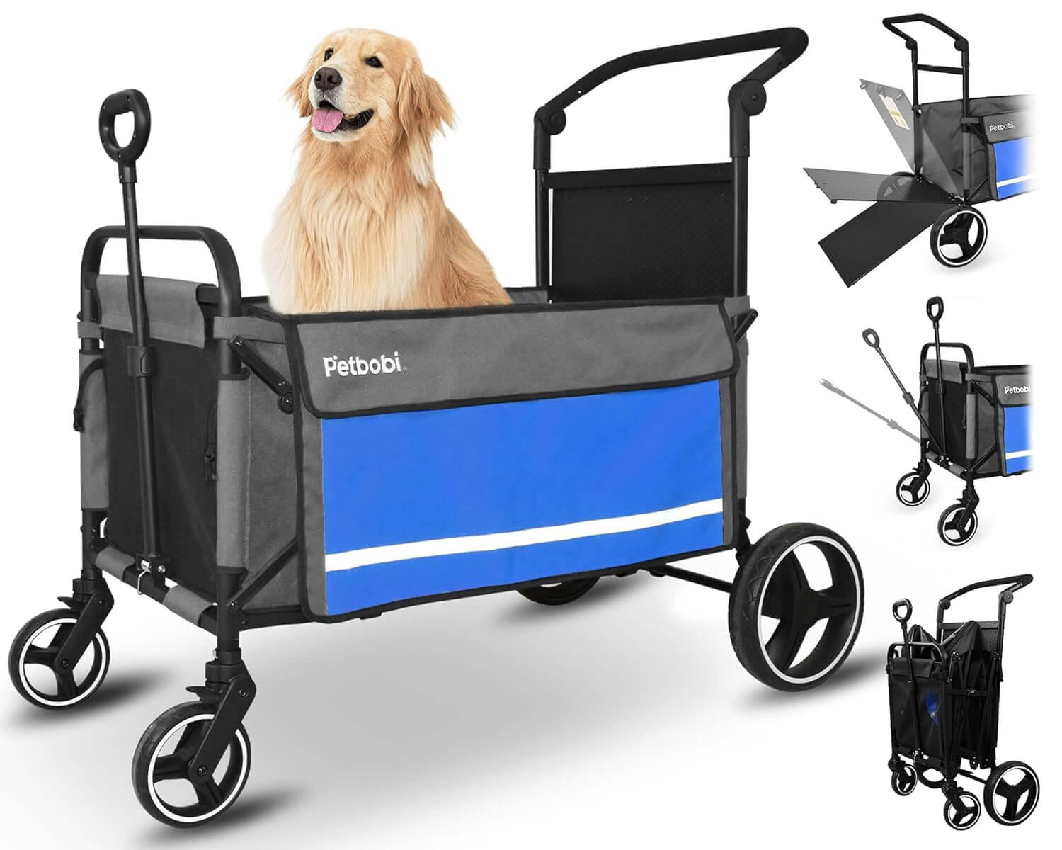 Petbobi 2-in-1 Push-Pull Dog Wagon Stroller