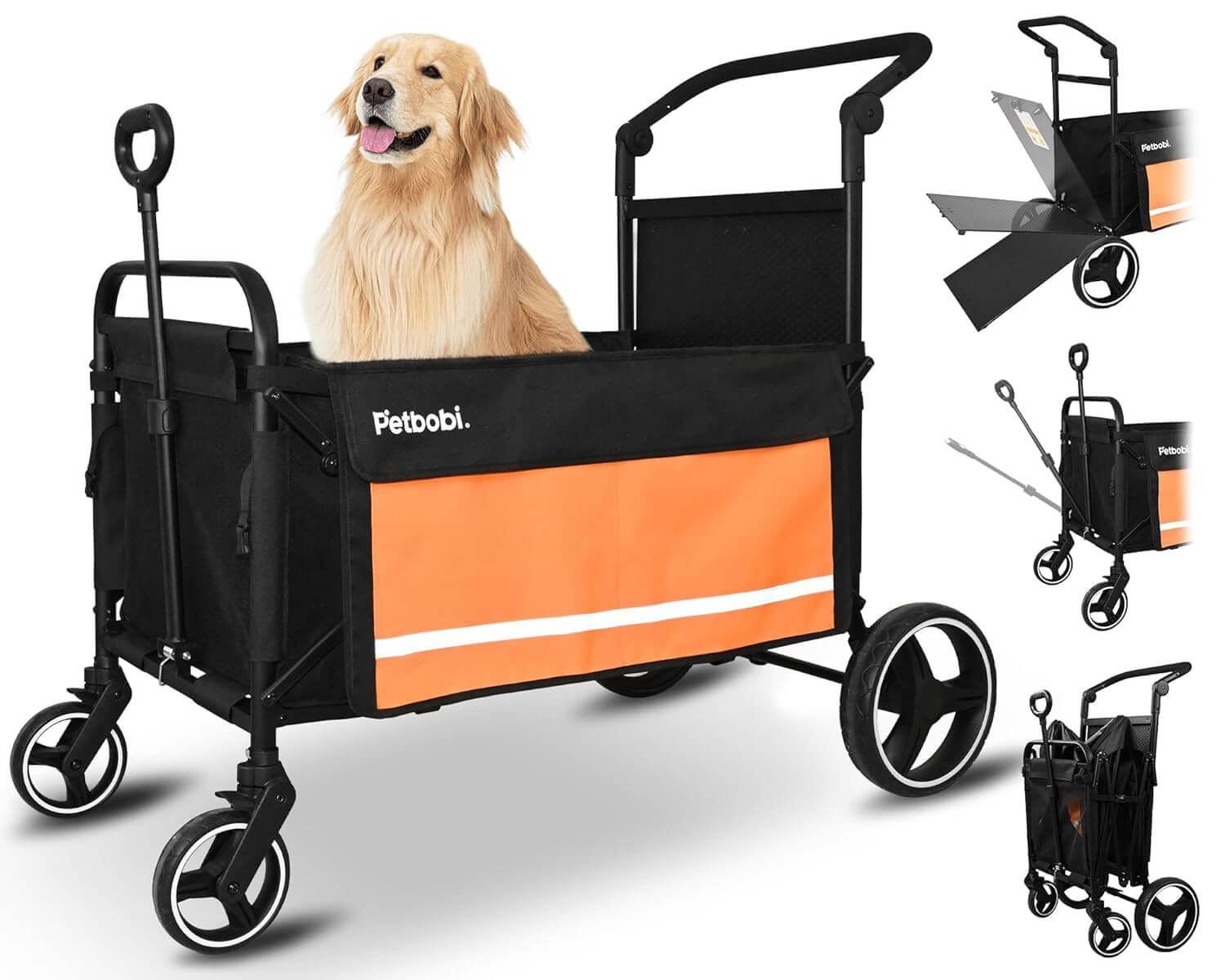 Petbobi 2-in-1 Push-Pull Dog Wagon Stroller