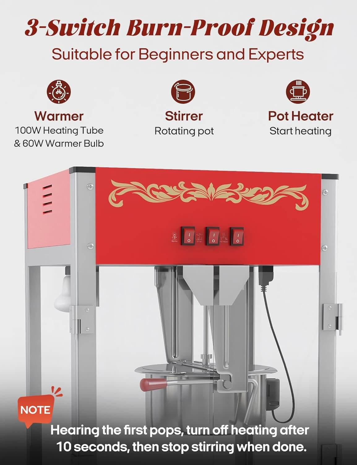 Popbria Movie Theater Style Popcorn Machine