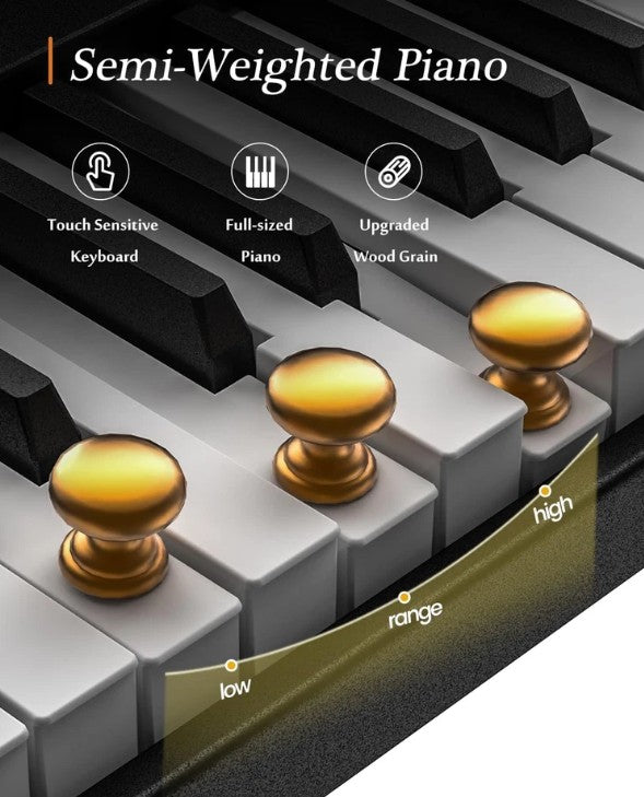 Portable 88-Key Folding Digital Piano, Full-Size Semi-Weighted Keyboard, BX20
