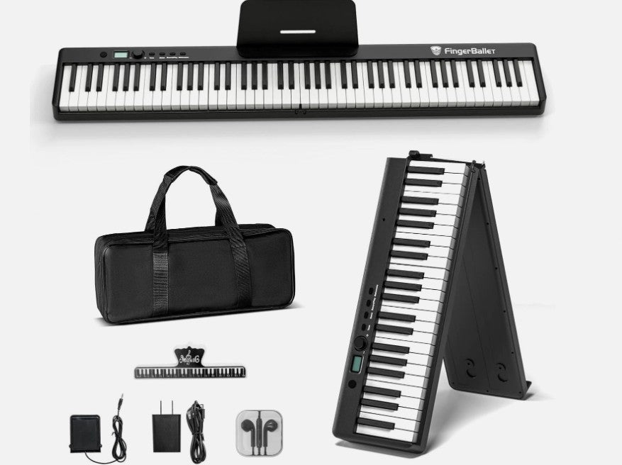 Portable 88-Key Folding Digital Piano, Full-Size Semi-Weighted Keyboard, BX20