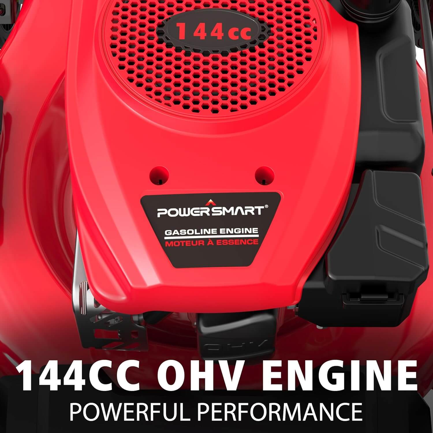 Powersmart 21" 144cc Gas Push Lawn Mower, High Wheels