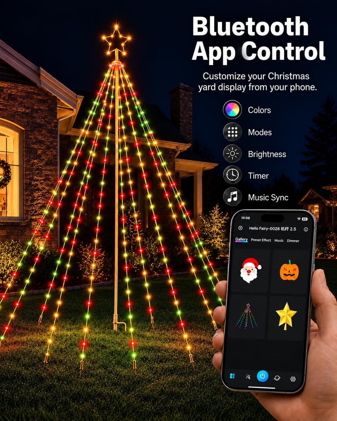 Probro Smart Outdoor Christmas Tree Lights