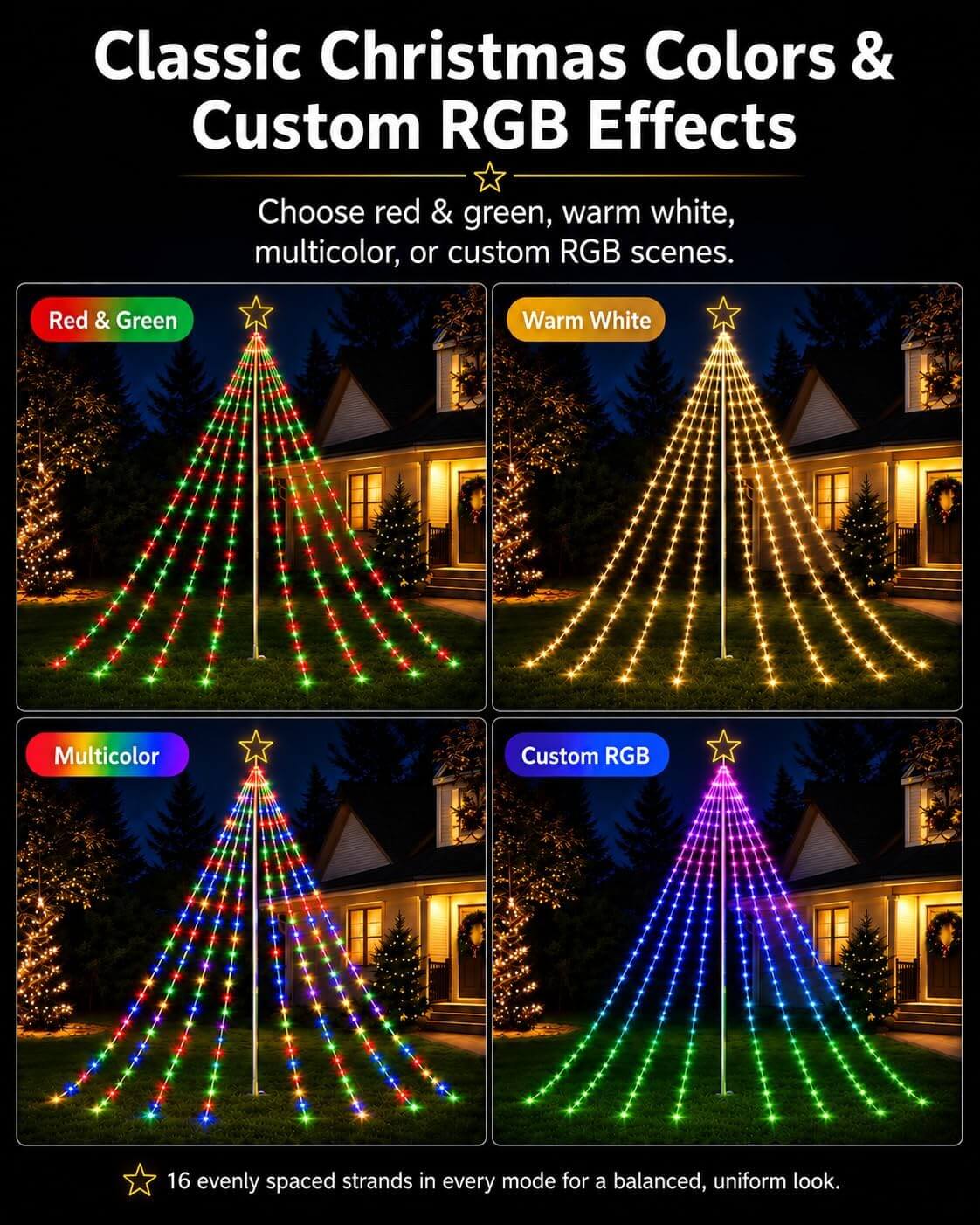 Probro Smart Outdoor Christmas Tree Lights