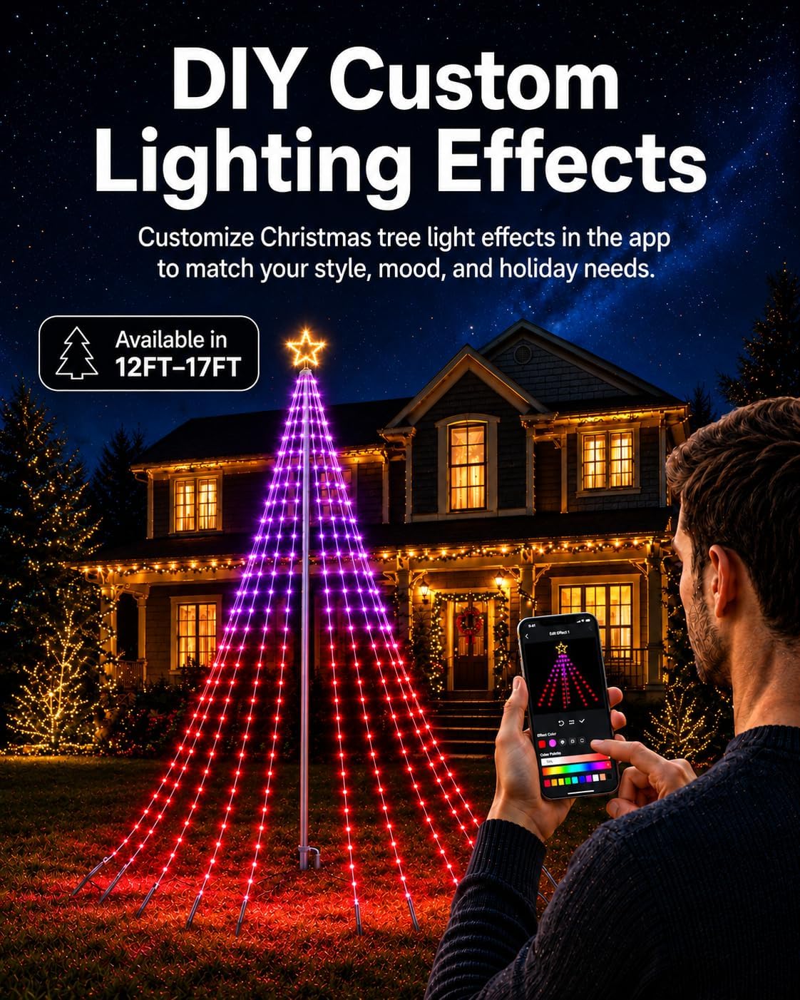 Probro Smart Outdoor Christmas Tree Lights