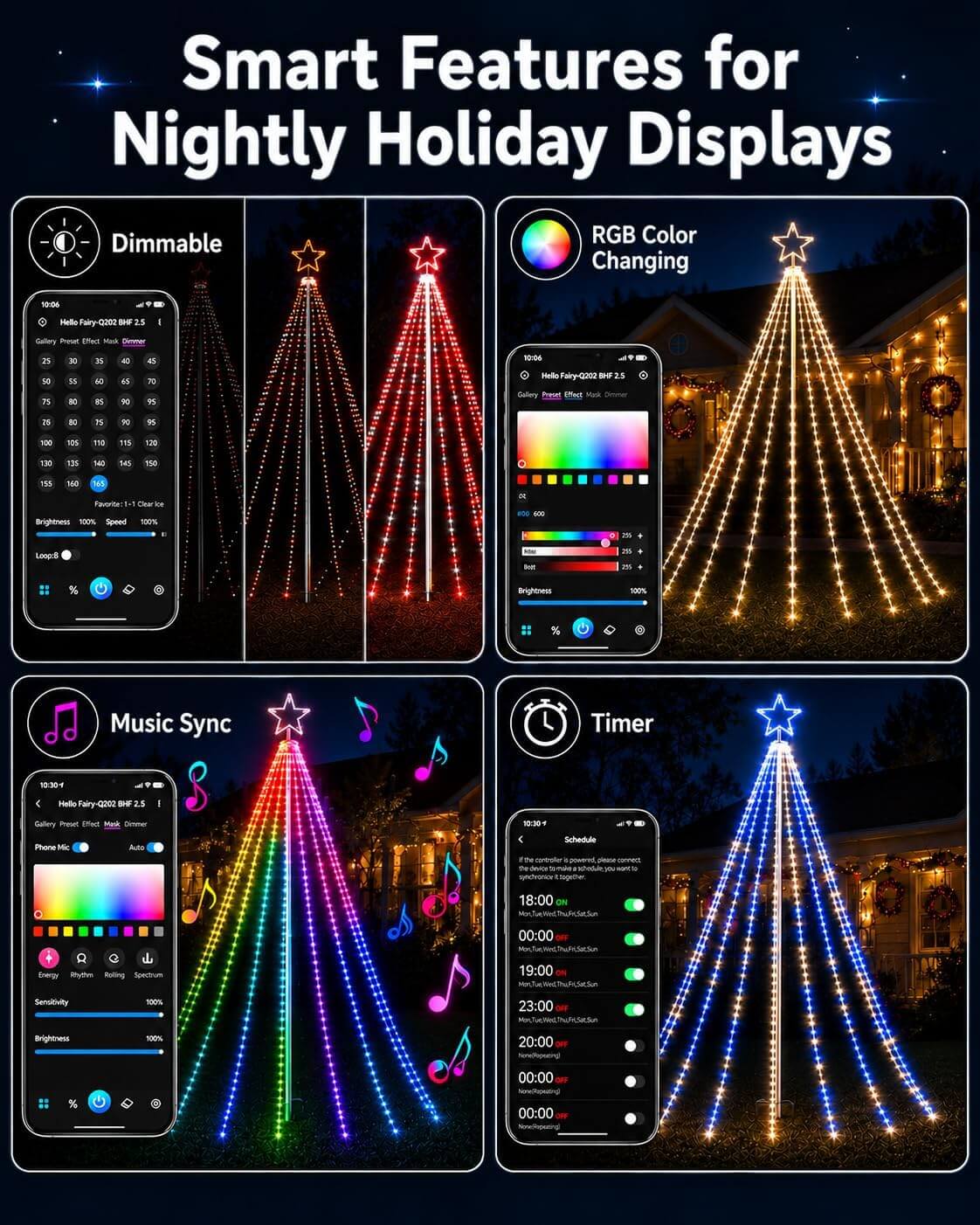 Probro Smart Outdoor Christmas Tree Lights