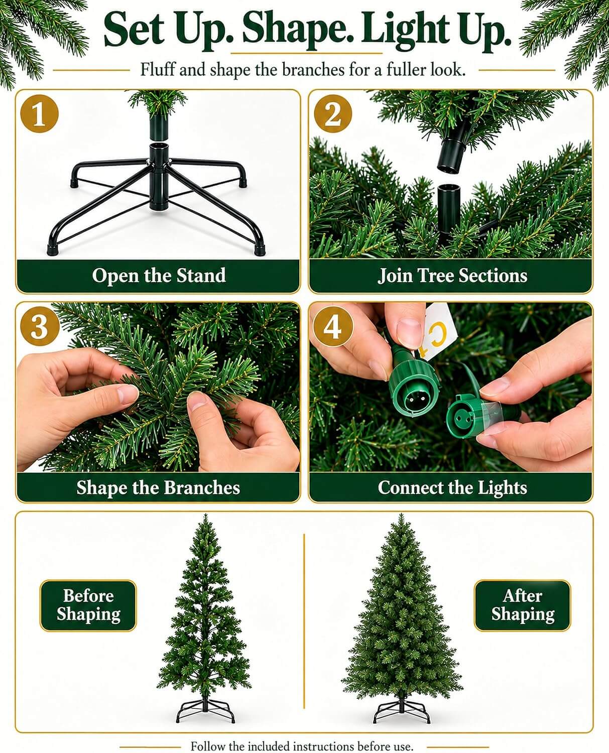 Probro Smart Pre-Lit Pencil Christmas Tree