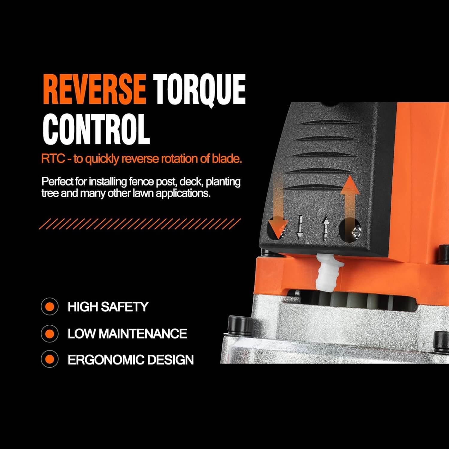 Proyama 1700W Corded Electric Post Hole Digger Earth Auger