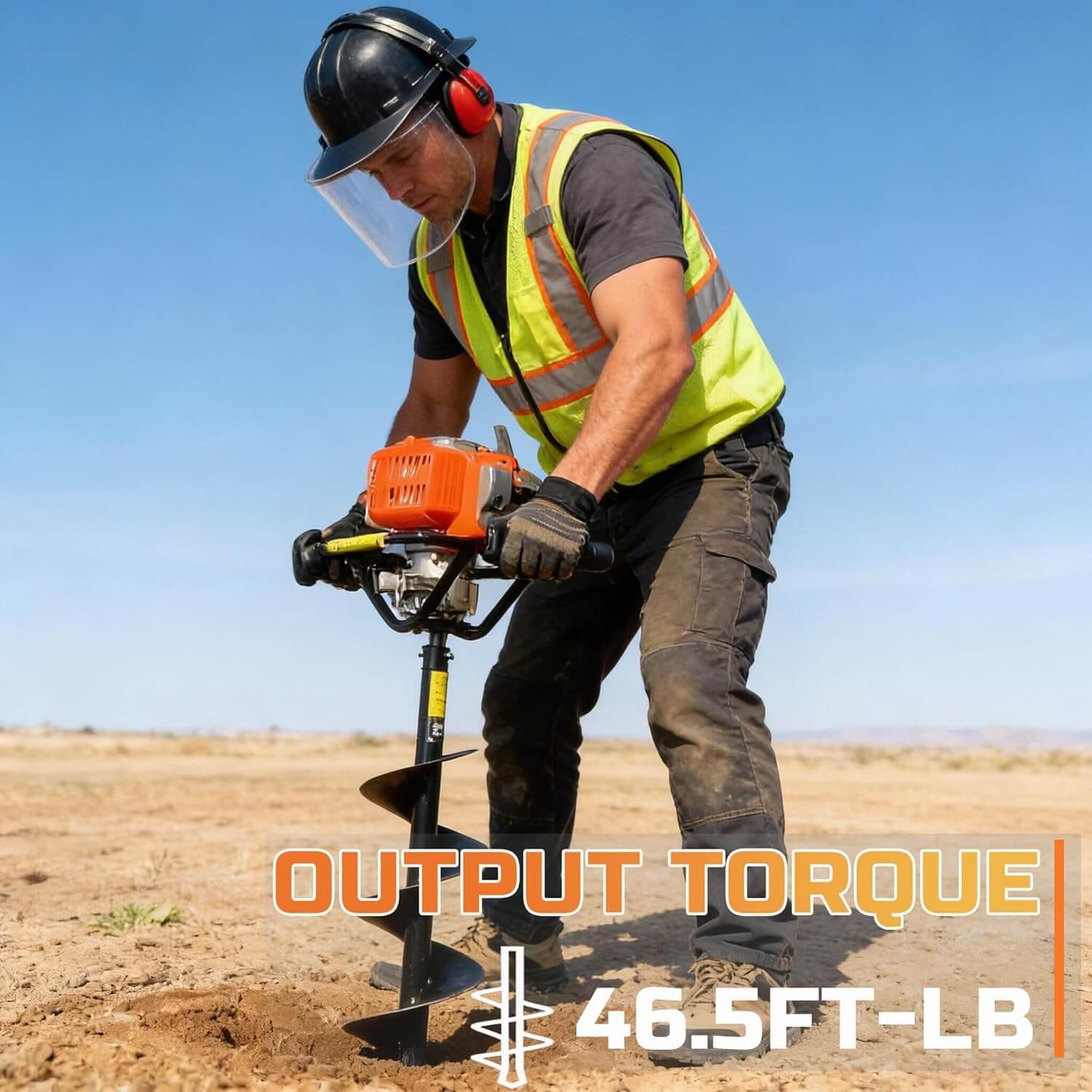 Proyama 54cc Post Hole Digger 2-Cycle Gas Powered Earth Auger