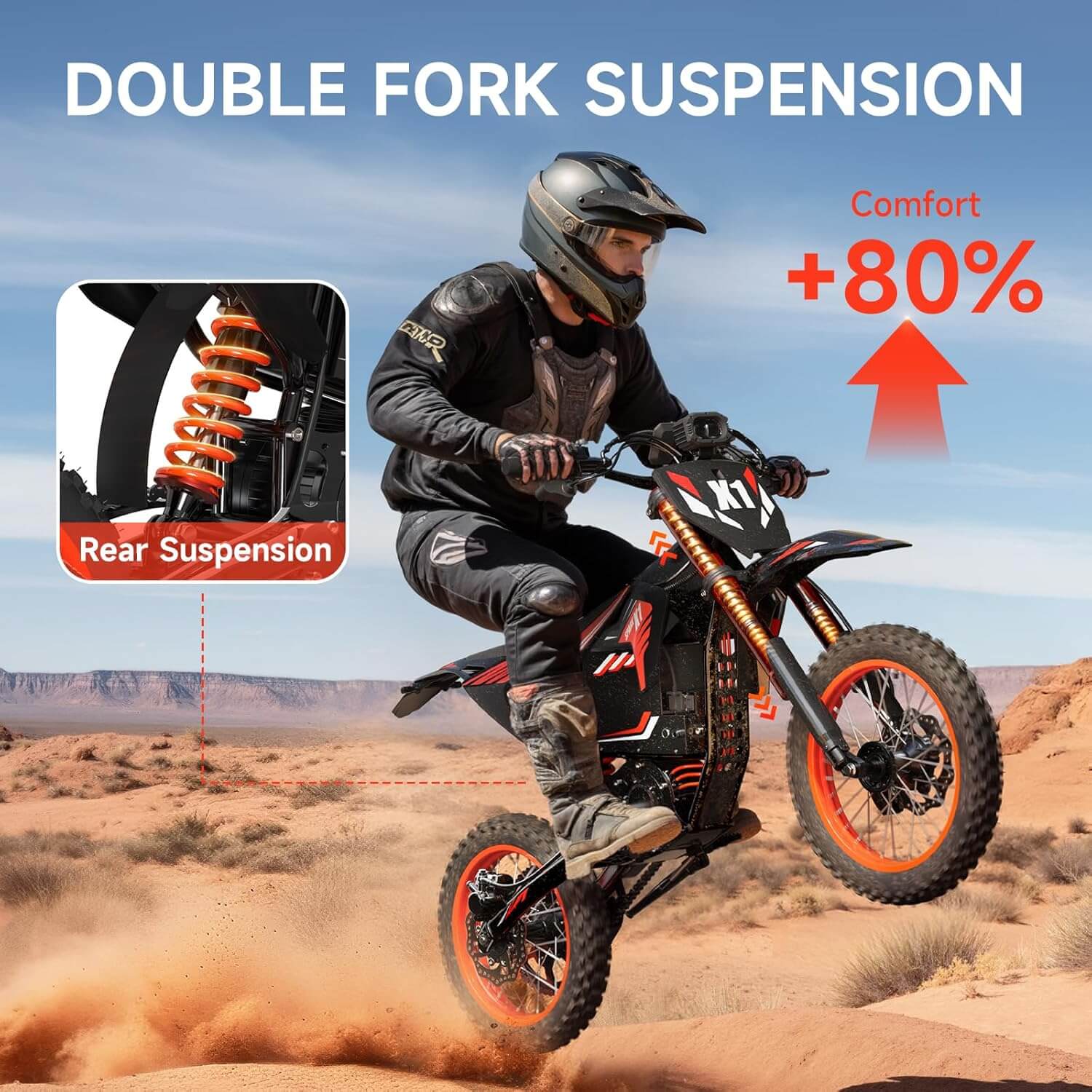 QRONGE X1 Spark 4500W 60V 28.8Ah Mid Drive Electric Dirt Bike