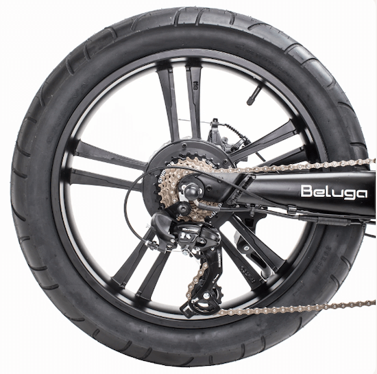 Qualisports BELUGA 500W 48V 20" 7 Speed Fat Tire Folding Electric Bike