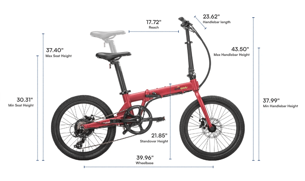 Qualisports VOLADOR 20" 350W 36V 7 Speed Compact Folding Electric Bike