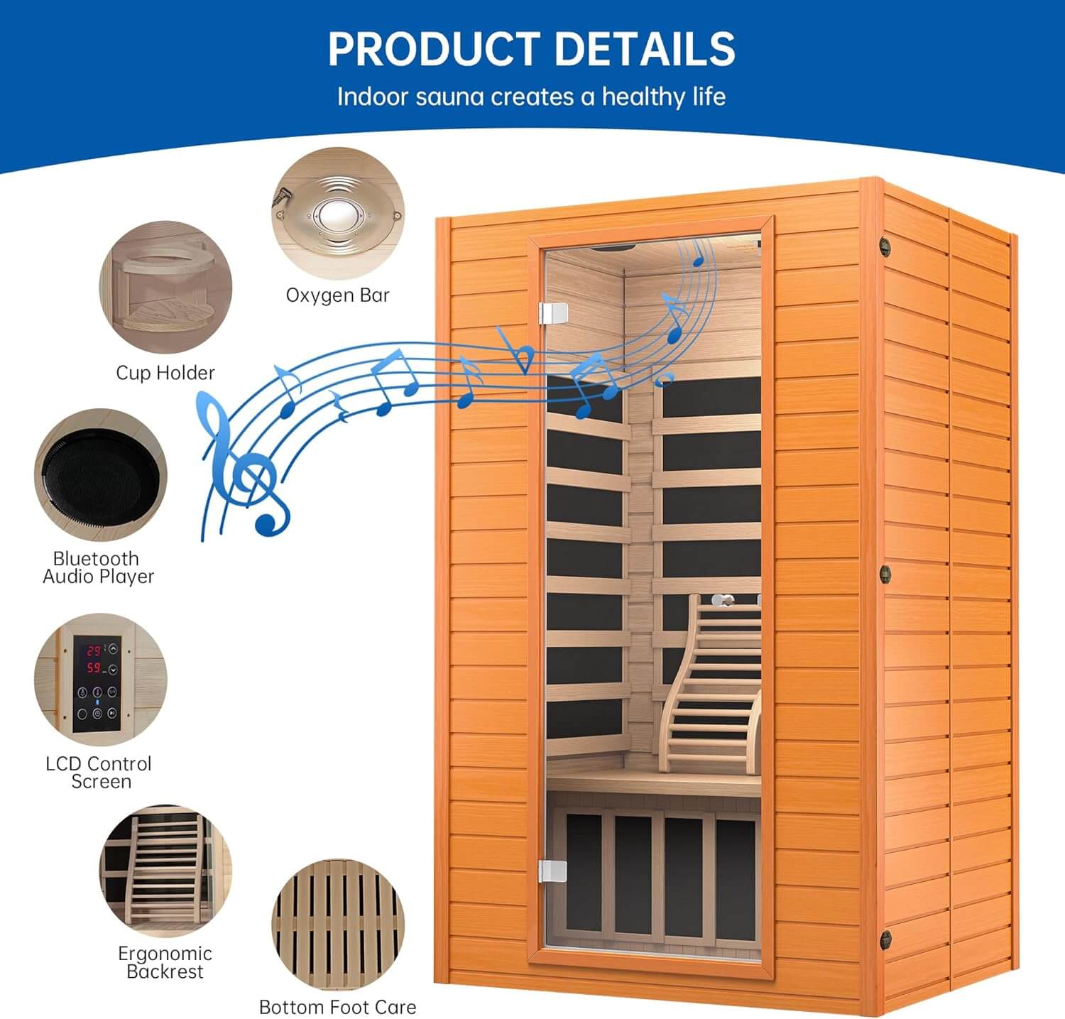 RESTISLAND Near Zero EMF Indoor Home FAR Infrared Sauna