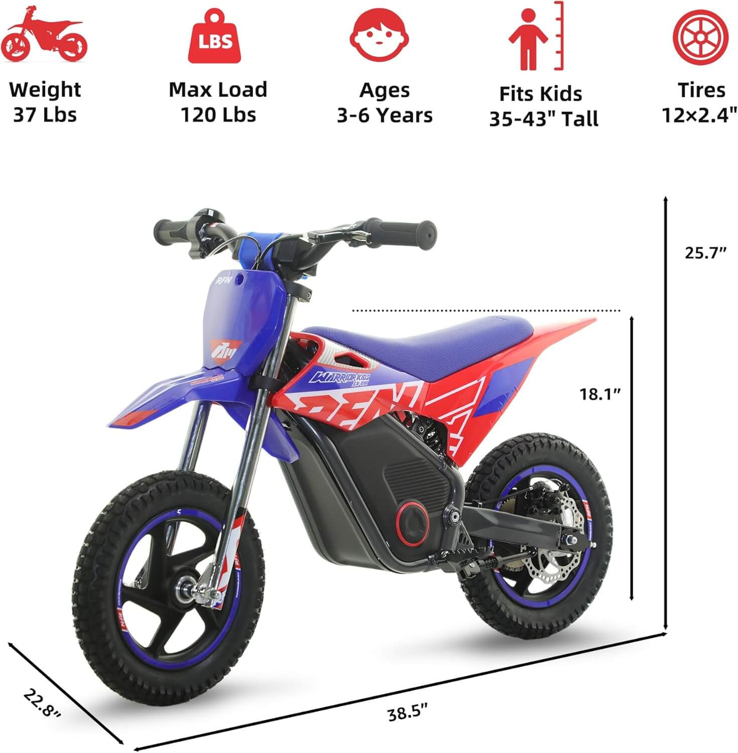 RFN E150 MAX 200W S12 BAS 36V Kids' Electric Dirt Bike