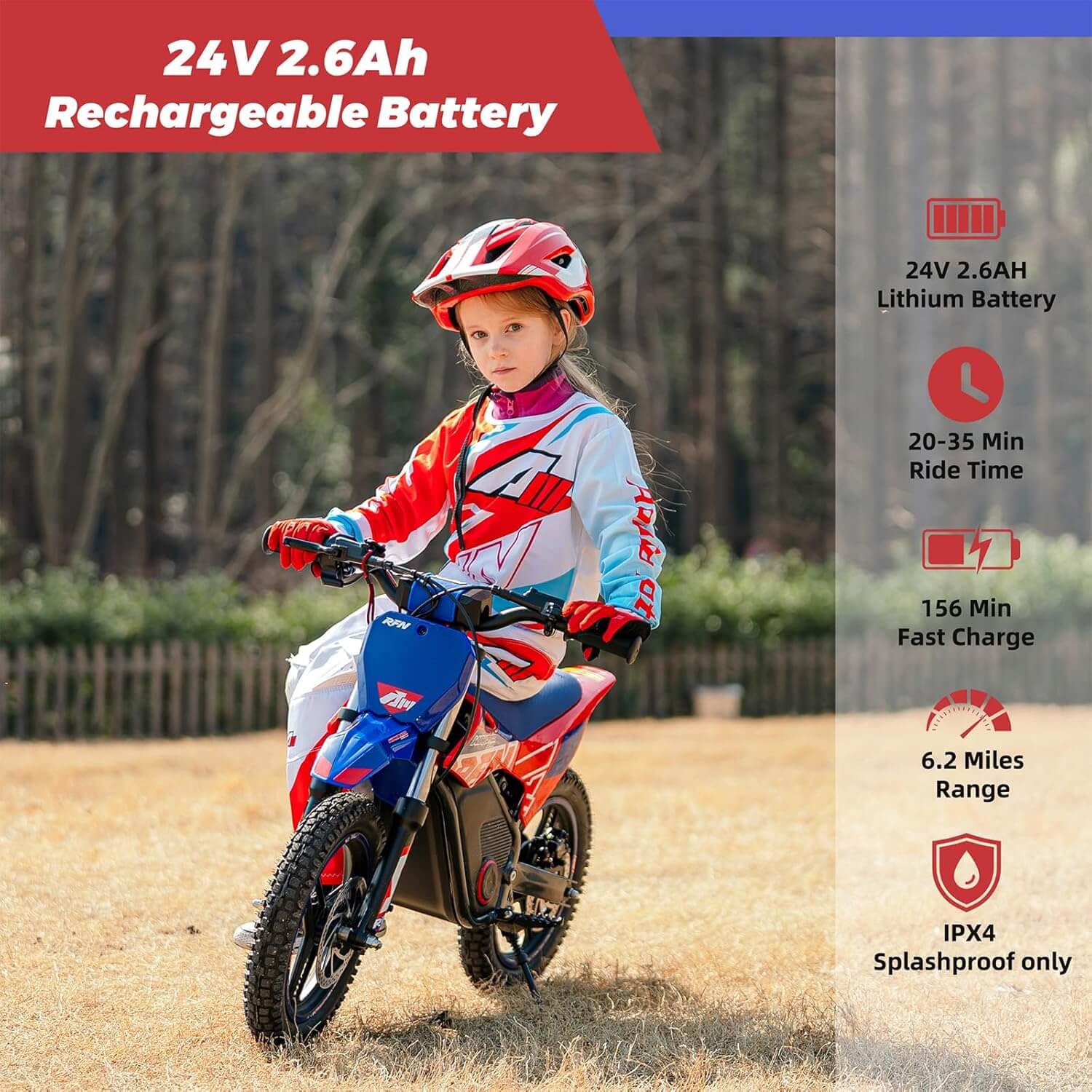 RFN E150 MAX 200W S12 BAS 36V Kids' Electric Dirt Bike