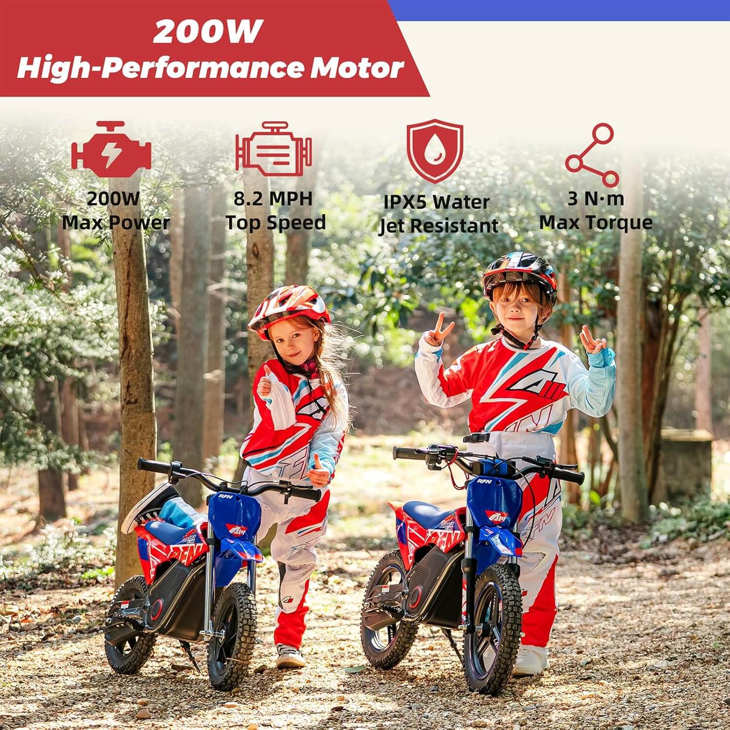 RFN E150 MAX 200W S12 BAS 36V Kids' Electric Dirt Bike