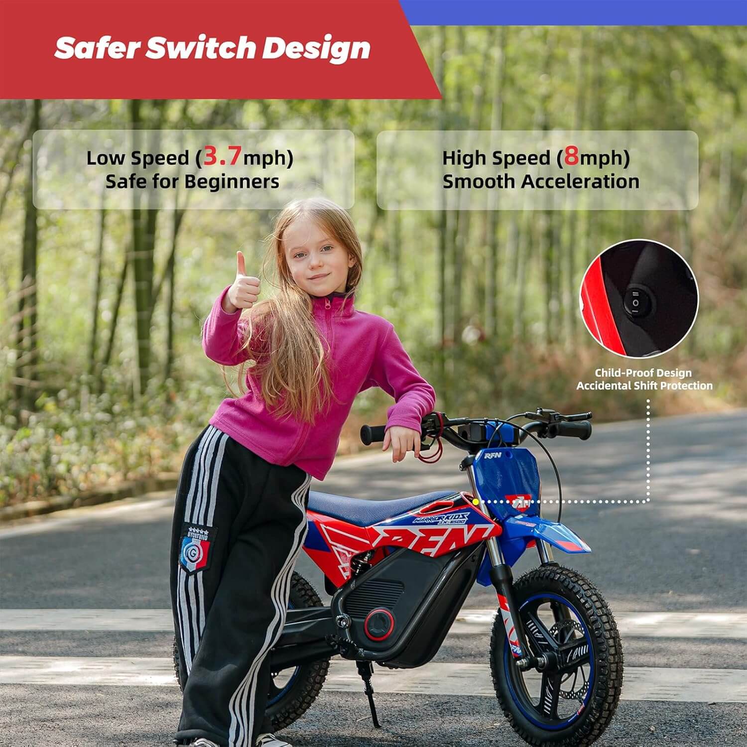 RFN E150 MAX 200W S12 BAS 36V Kids' Electric Dirt Bike