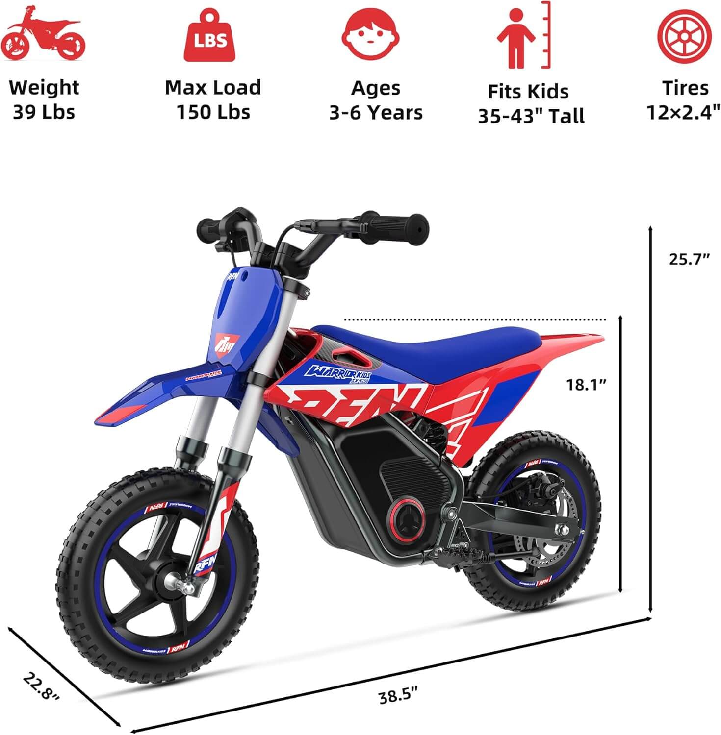 RFN E250 MAX 400W S12 PRO 36V Kids' Electric Dirt Bike