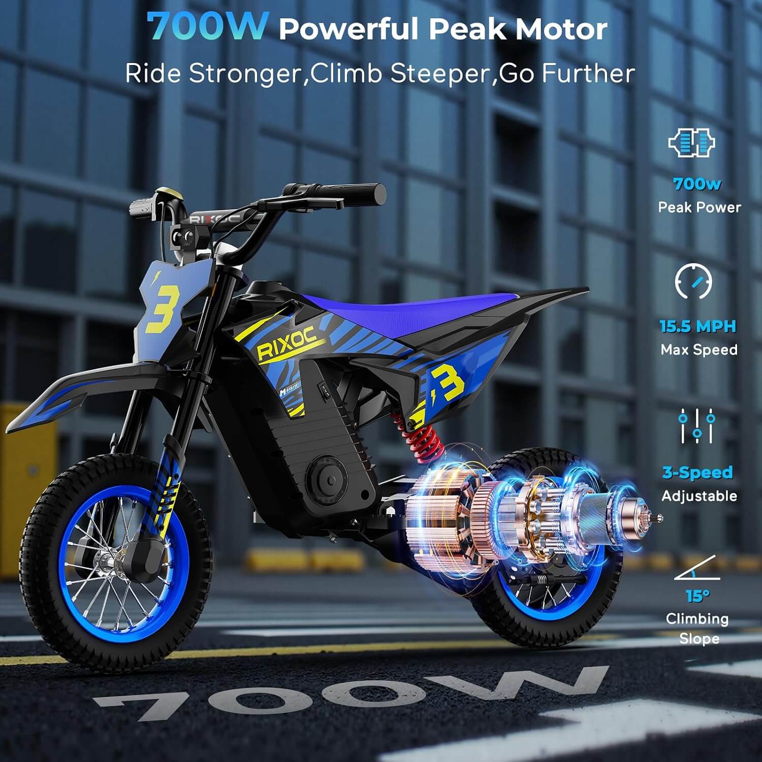 RIXOC DK-12 700W Kids' Electric Dirt Bike