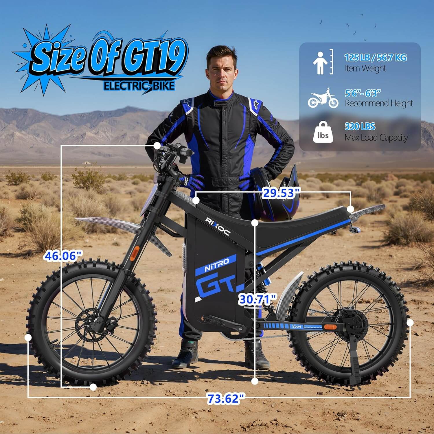 RIXOC GT19 3000W 53V Electric Dirt Bike