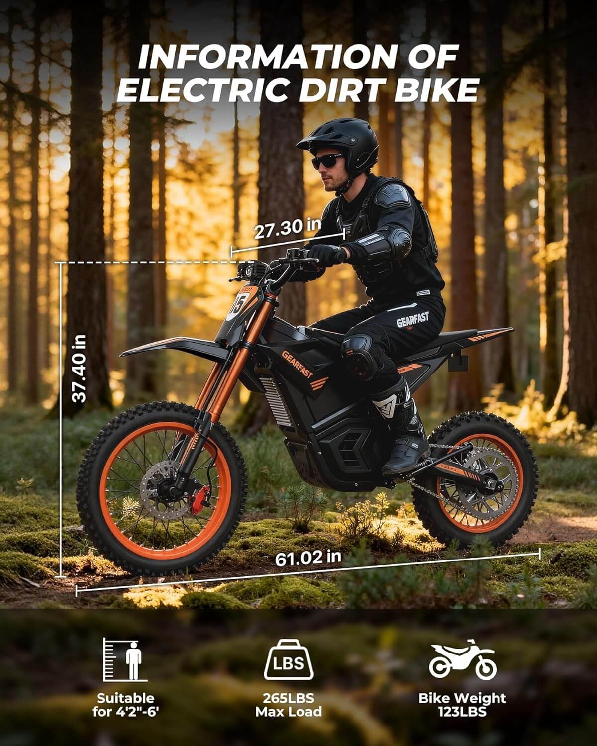 RKJ ZERO 7 2500W 48V Mid Drive Electric Dirt Bike
