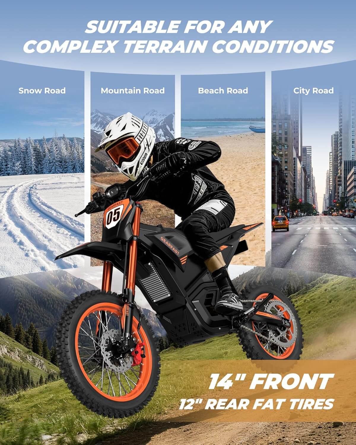 RKJ ZERO 7 2500W 48V Mid Drive Electric Dirt Bike