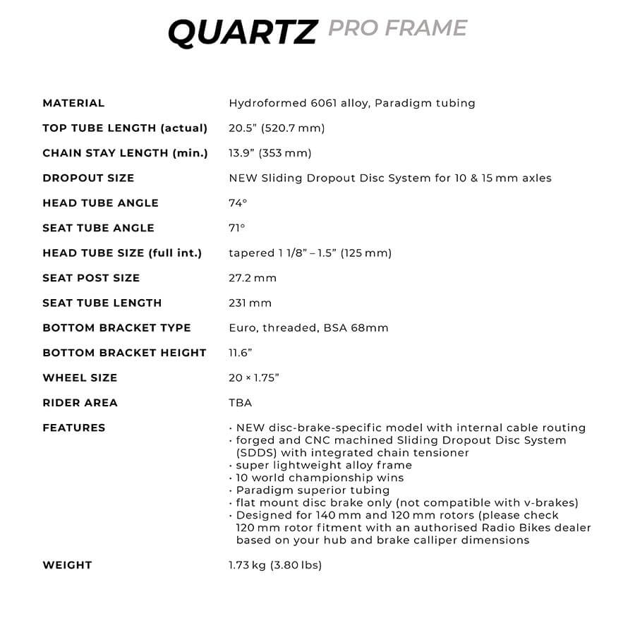 Radio Raceline QUARTZ PRO FRAME