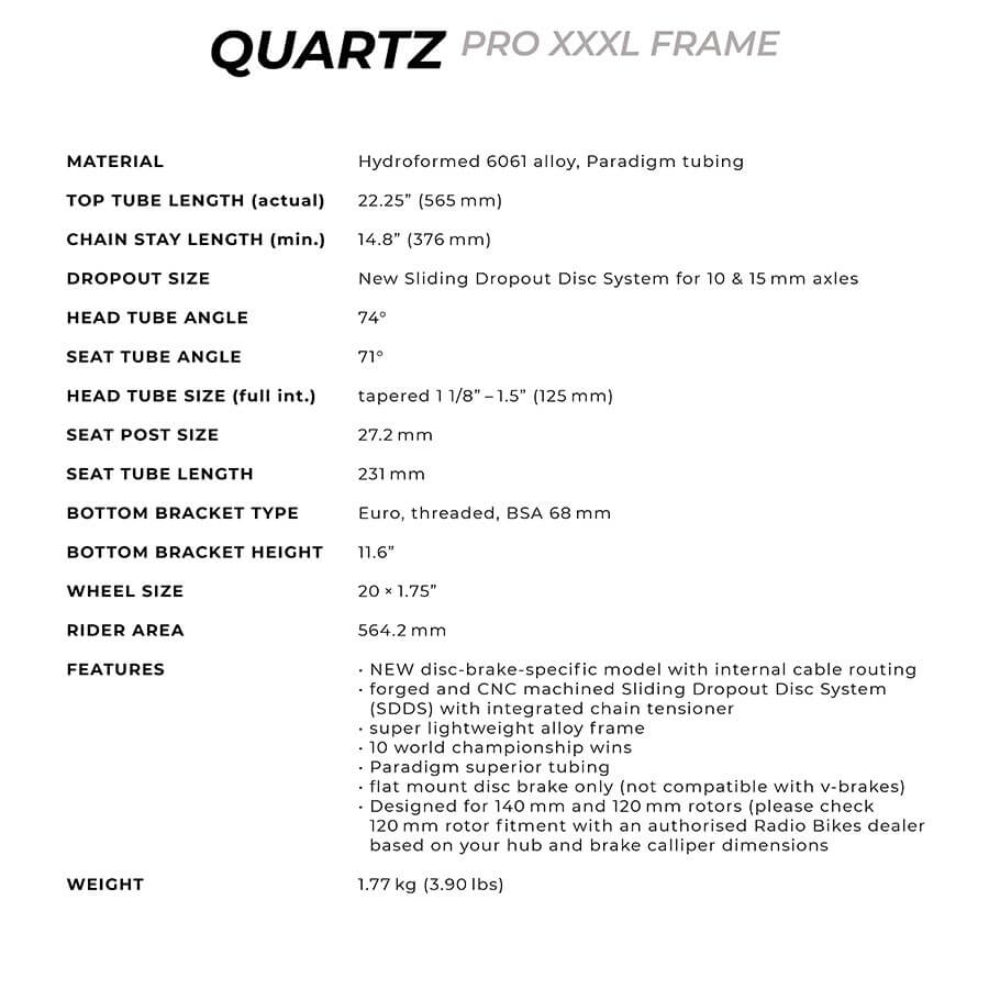 Radio Raceline QUARTZ PRO FRAME XXXL