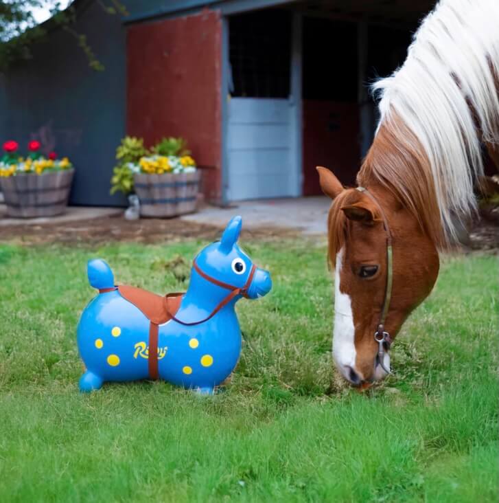 Rody Inflatable Bounce Horse With Rocking Base & Saddle