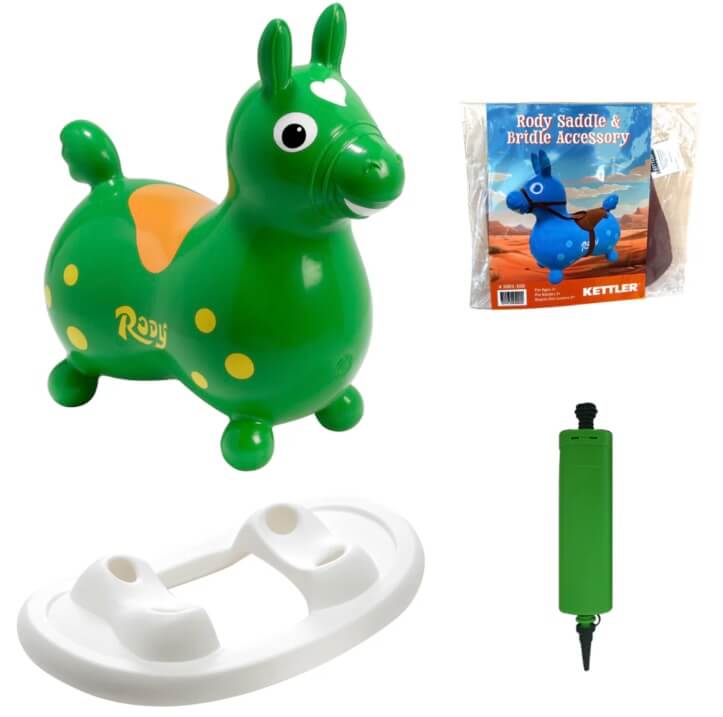 Rody Inflatable Bounce Horse With Rocking Base & Saddle