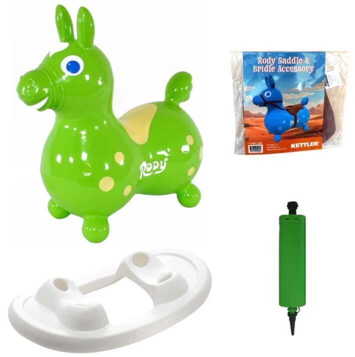 Rody Inflatable Bounce Horse With Rocking Base & Saddle
