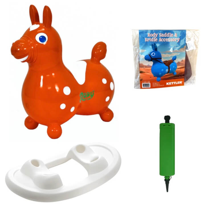 Rody Inflatable Bounce Horse With Rocking Base & Saddle