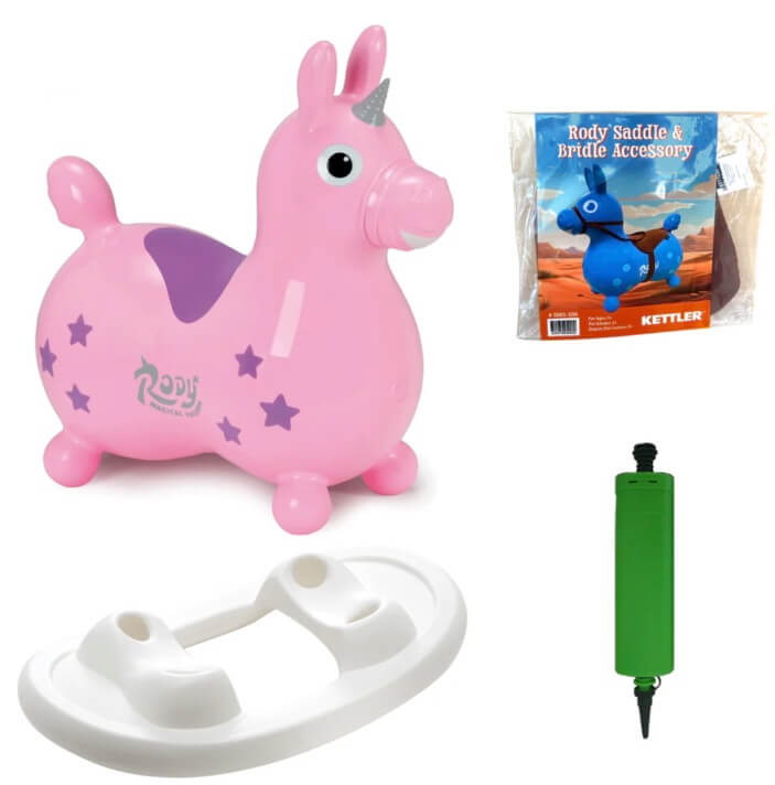 Rody Inflatable Bounce Horse With Rocking Base & Saddle